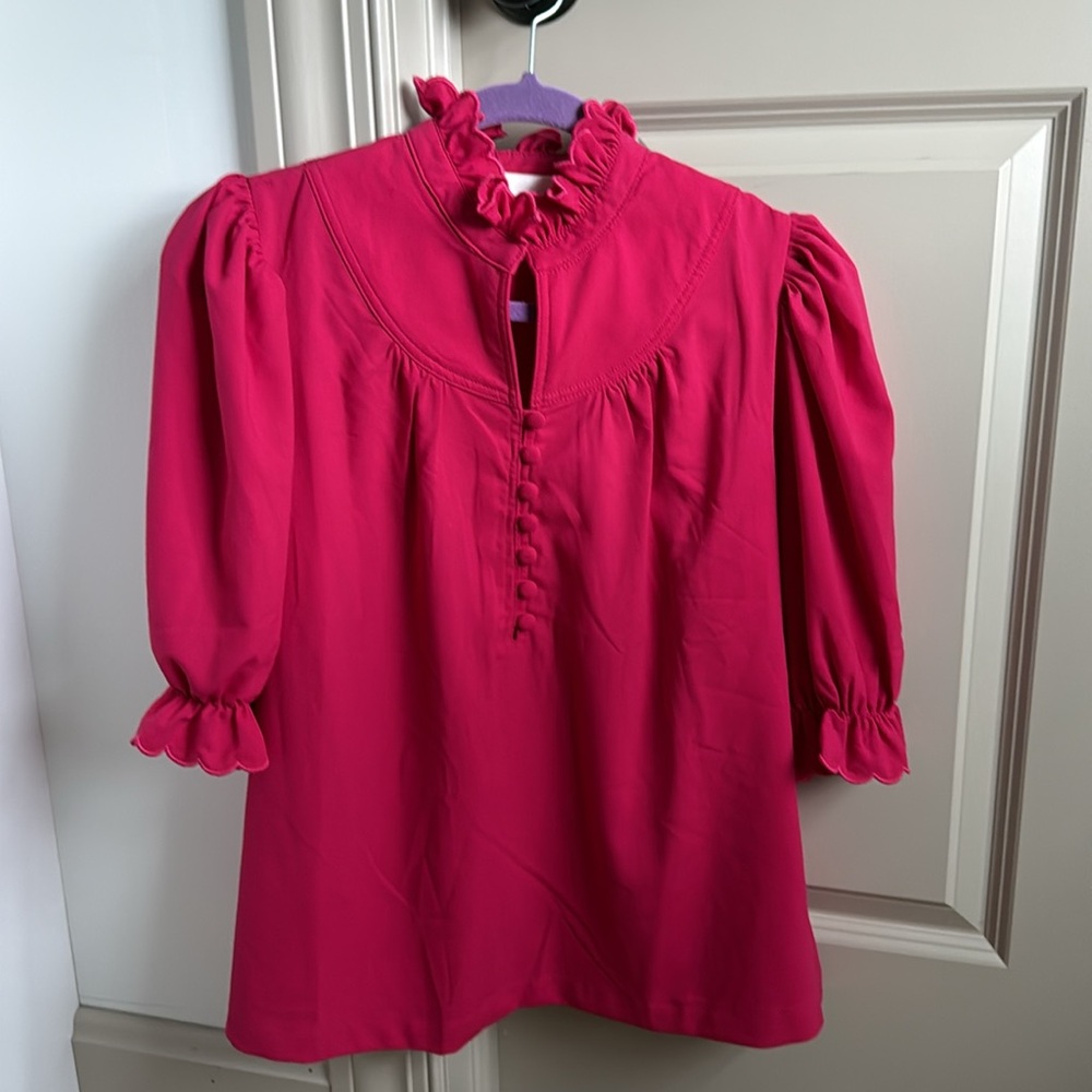 Tuckernuck Selena Blouse Pink Women’s Large - Picture 4 of 6